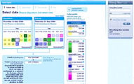 сайт KLM - цветовая шкала тарифов