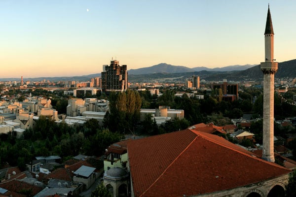 Панорама города Скопье с часовой башни / Фото из Македонии