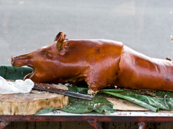 Такую жареную свинку можно купить на улицах Пуэрто-Принсесы, остров Палаван / Фото с Филиппин