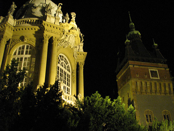 Фасады замка Вайдахуняд вечером, Будапешт / Фото из Венгрии