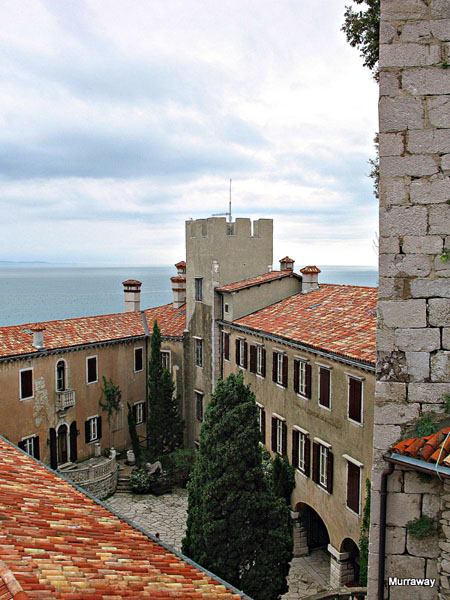 Вид с башни замка Дуино на море / Фото из Италии