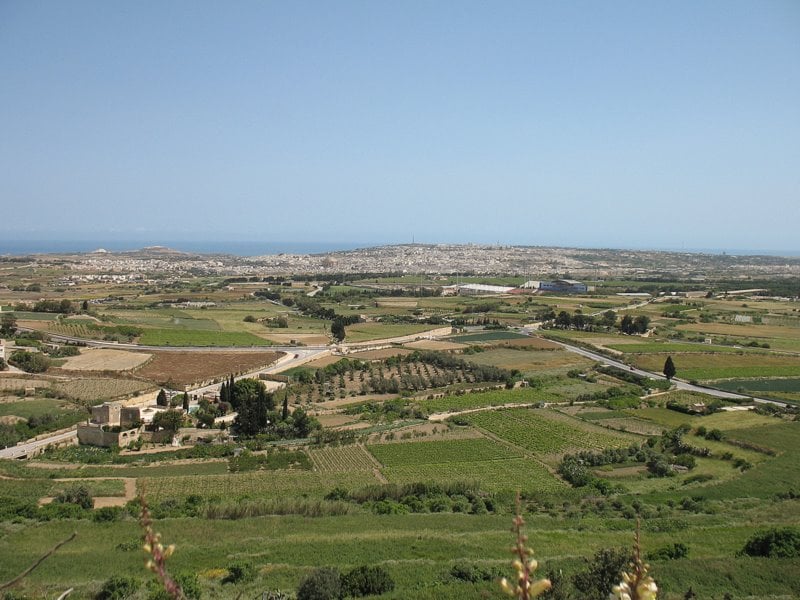 Вид с крепостной стены Мдины / Фото с Мальты