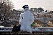 Снеговик-турист / Италия