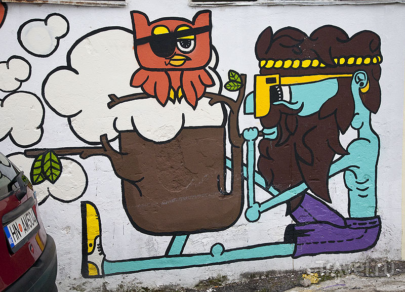 Граффити на стенах в городе Херцегнови, Черногория / Фото из Черногории