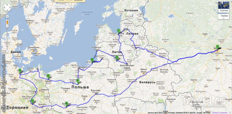 Беларусь-Польша-Германия-Польша-Россия-Литва-Латвия-Беларусь. Обзор маршрута / Латвия