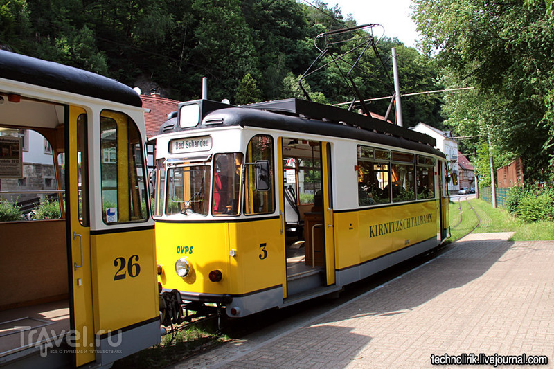 Кирничтальбан - трамвай в национальном парке "Саксонская Швейцария" / Фото из Германии