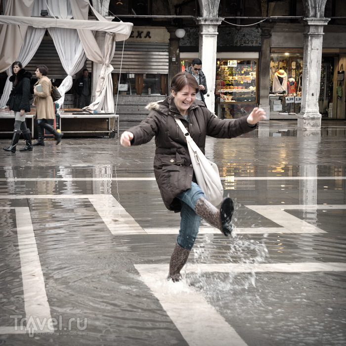 Венеция после сильного наводнения / Италия