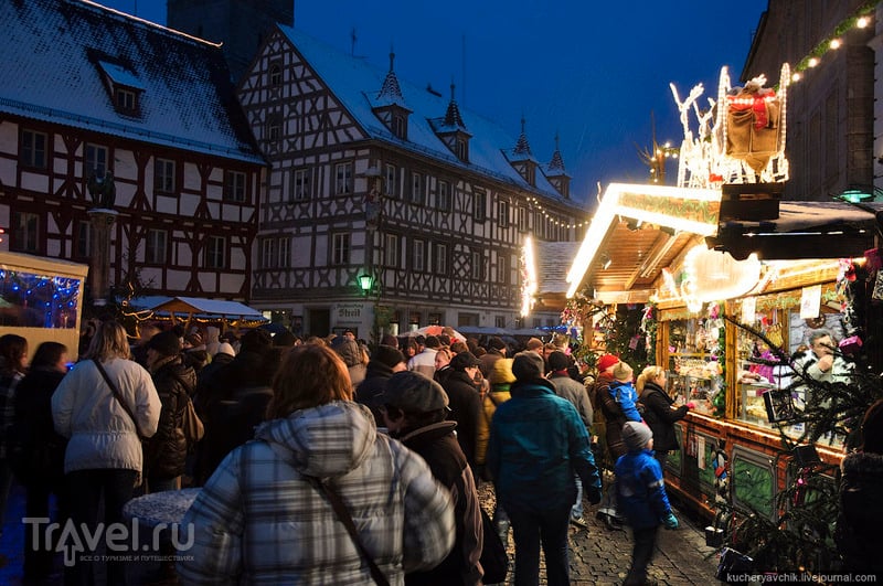 Рождественская ярмарка в Форхайме в Верхней Франконии / Германия