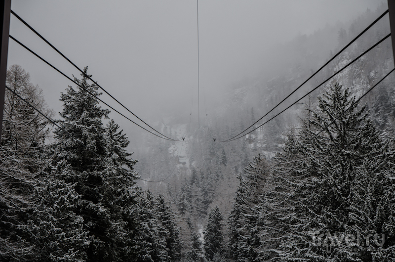 Канатка Торрент в тумане / Фото из Швейцарии
