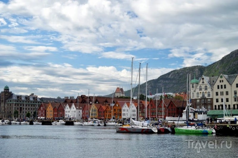Дорога, красоты Бергена, рыбный рынок / Норвегия
