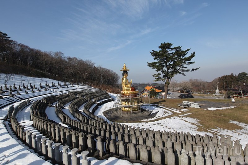 Cнега главной горы Южной Кореи - Халласан, а также храм Кванымса / Южная Корея