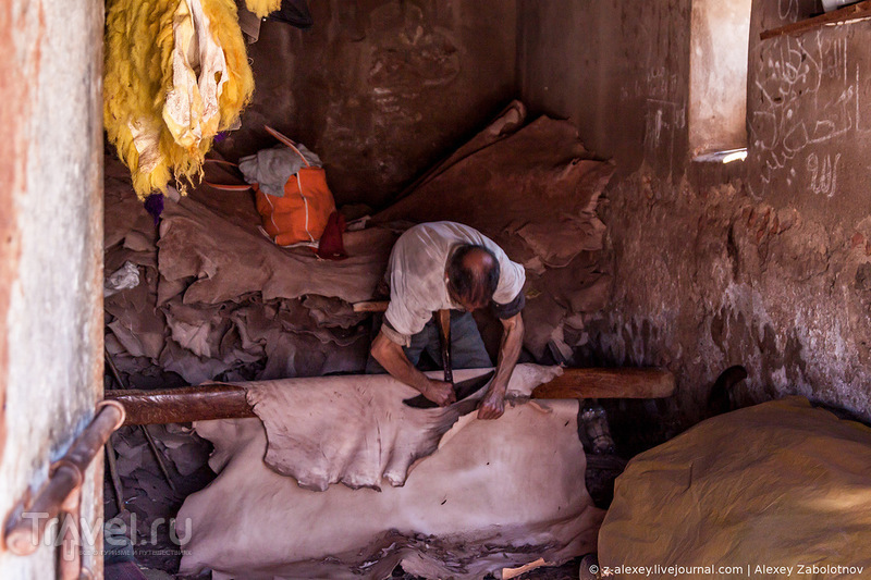 Кожевенное производство в Марракеше / Фото из Марокко