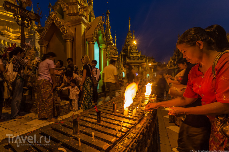 Бирма. Shwedagon Pagoda. Вечерняя съемка / Фото из Мьянмы