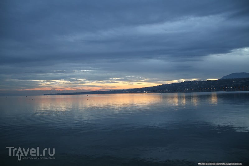 Рассвет на Женевском озере / Швейцария