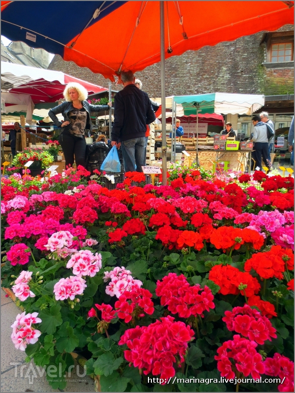 Бургундия, город Бон: субботний рынок у стен богадельни / Франция