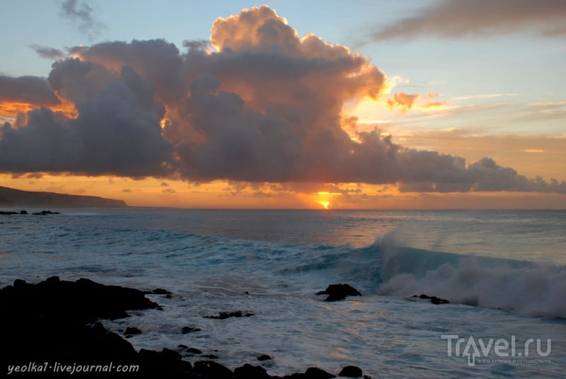 Остров Пасхи. Рассвет на океане / Фото из Чили