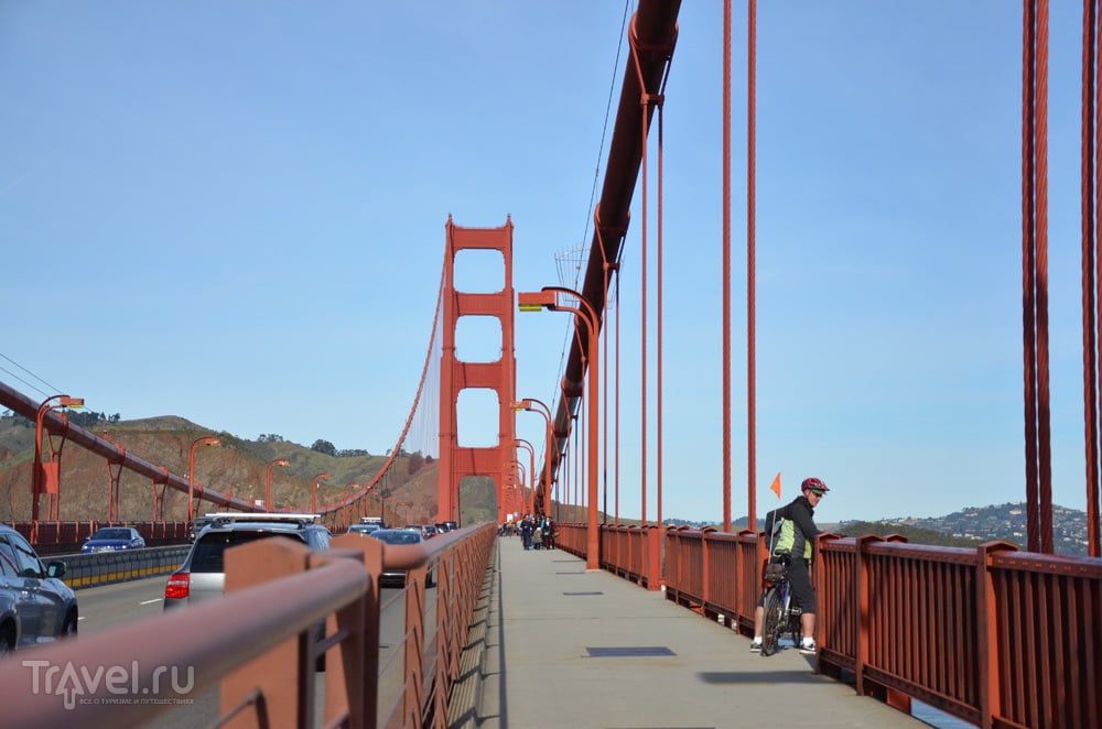 На мосту Golden Gate (Золотые Ворота) в Сан-Франциско / Фото из США