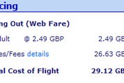 Фрагмент страницы бронирования сайта бюджетной авиакомпании Ryanair (рекламируемый тариф 2,49 фунта, сборы 26,63 фунта) // Travel.ru