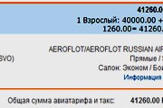 Фрагмент страницы бронирования авиакомпании "Аэрофлот" // Airliners.net