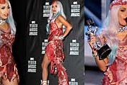 Леди Гага в мясном платье // zap2it.com