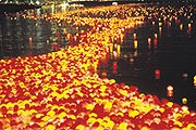 Плывущие по реке фонари – незабываемое зрелище. // visitkorea.or.kr