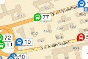 Фрагмент карты Перми с положением транспорта // Travel.ru