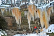 Разноцветные ледопады - зимняя достопримечательность Чехии. 