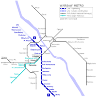 Схема варшавского метрополитена