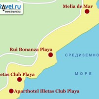 Карта курорта Ильетас