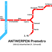 Схема метро в Антверпене