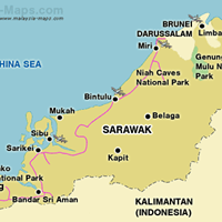 Карта штата Саравак
