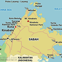 Карта штата Сабах