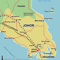 Карта штата Жохор