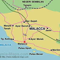 Карта штата Мелака