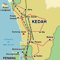 Карта штата Кедах