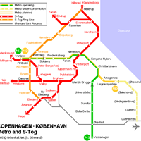 Схема метро в Копенгагене