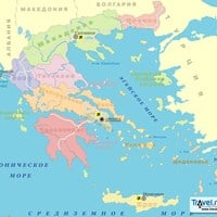Карта курортов Греции