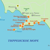 Карта курортов Тирренского моря Карта курортов Тирренского моря