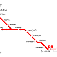 Схема метро в Бурсе