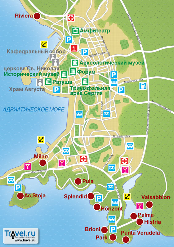 Карта курорта Пула