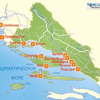 Карта курортов Средней Далмации