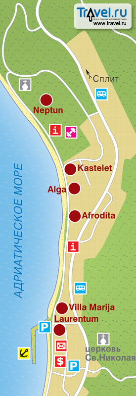 Карта курорта Тучепи Карта курорта Тучепи