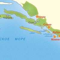 Карта курортов Южной Далмации