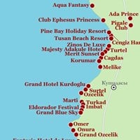 Карта курорта Кушадасы