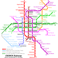 Схема метро в Осаке