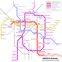 Схема метро в Нагойе