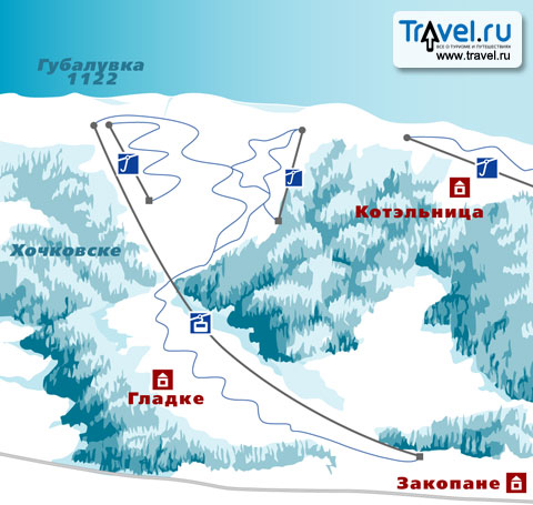 Схема трасс в Губалувке Схема трасс в Губалувке