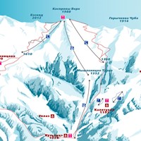 Схема трасс в Каспровом Верхе Схема трасс в Каспровом Верхе