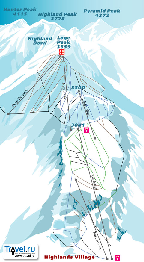 Схема трасс в Аспен-Хайлендс Схема трасс в Аспен-Хайлендс