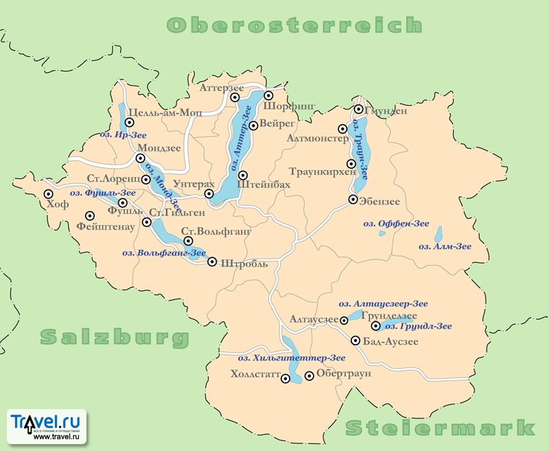 Карта Зальцкаммергута Карта Зальцкаммергута